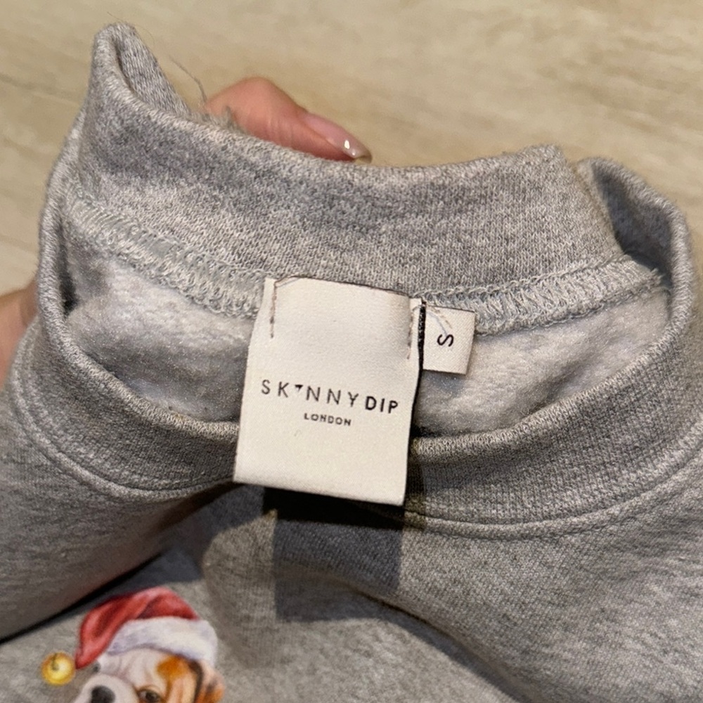 Grey Sweater with Festive Print - Picture 3 of 4